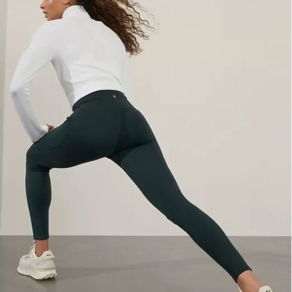 Athleta Fleece Lined Stash High Rise Leggings in Cypress - Picture 5 of 9